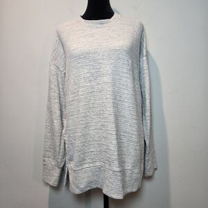 Aerie Knit Sweatshirt Oversized XS Cozy Heather Gray